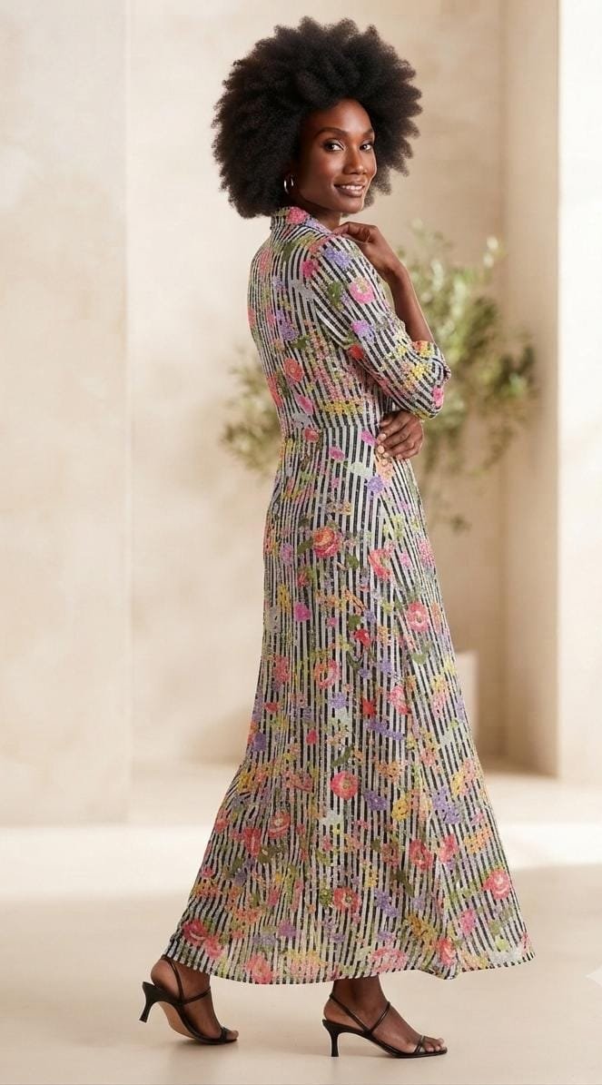 Vestido Camisero Floral Zara – Talla L - Imagen 2