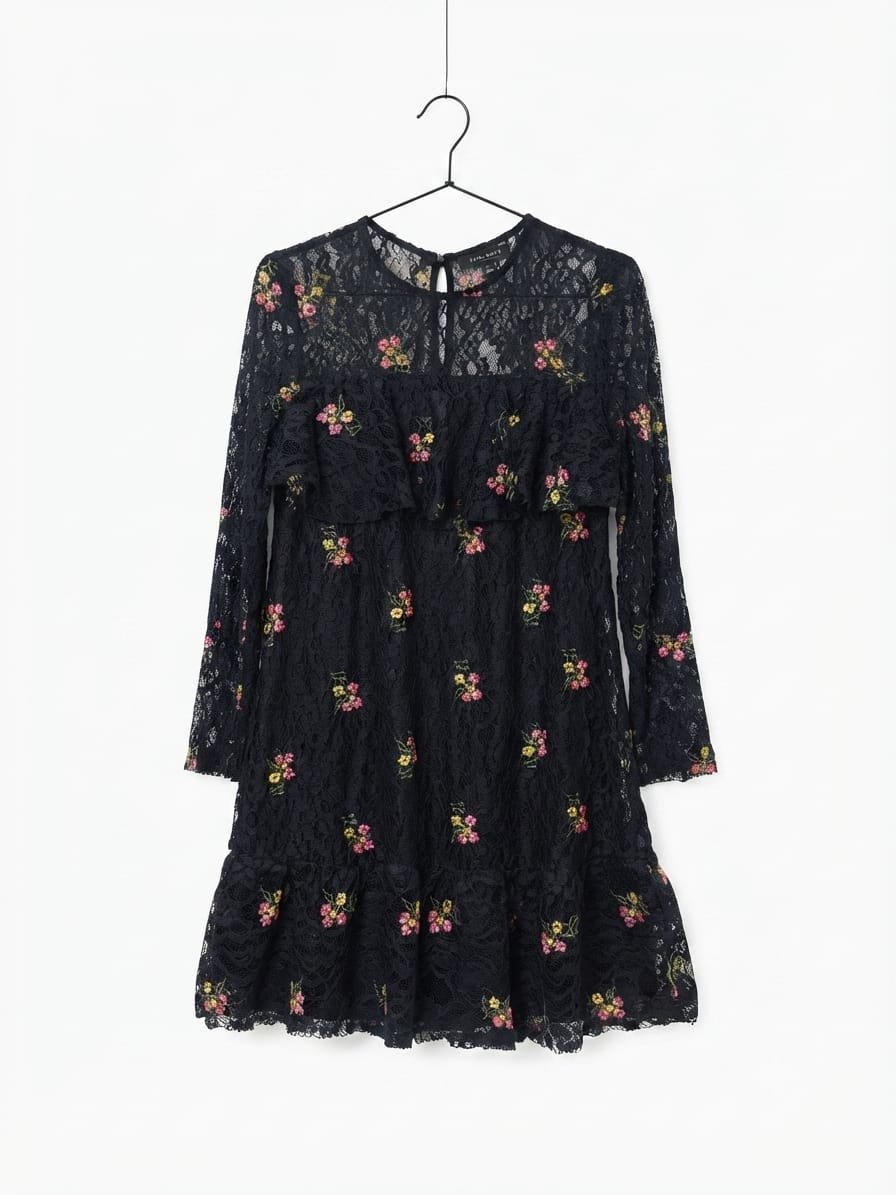 Vestido Corto de Encaje ZARA - Imagen 3